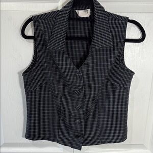 Vintage made in Canada Black Checkered Vest